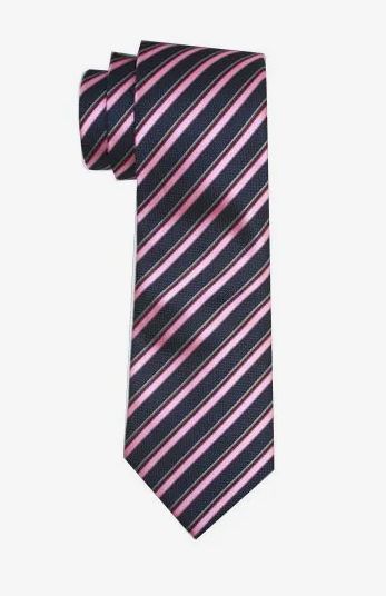 Black Pink Tie Cufflink and Hanky Set