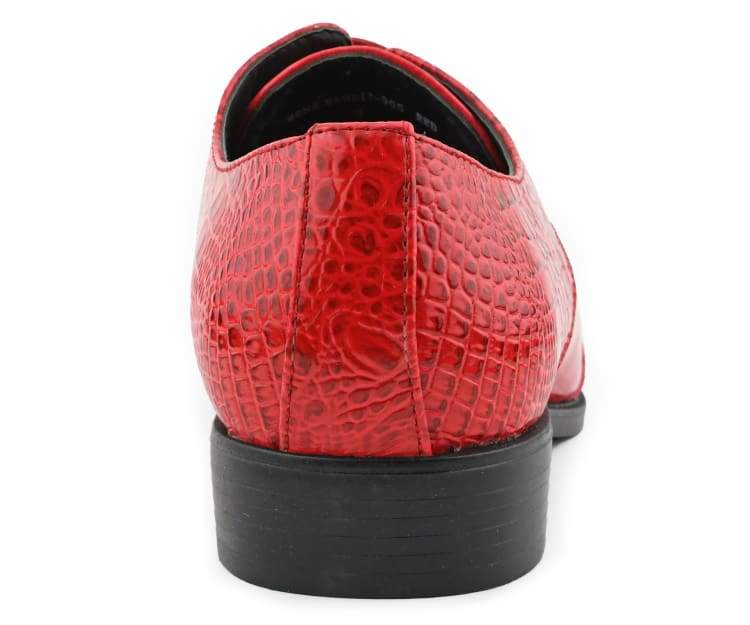 Croco Gator Print Oxford Mens Dress Shoes